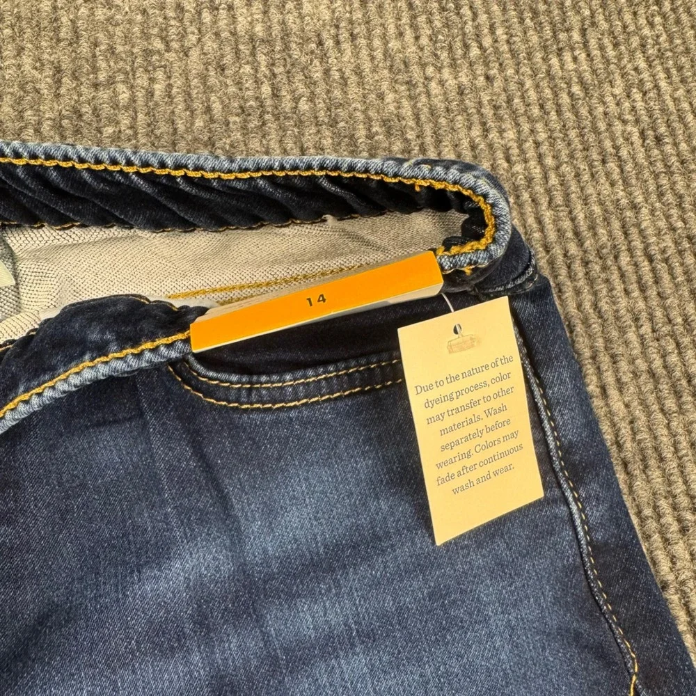 Cat & Jack‎ Girls Athletic Fit Super Stretch Drawstring Jeans Dark Wash Size 14